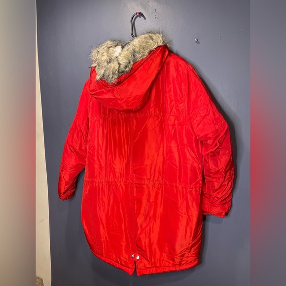New Look Red Parka Fur Hooded Coat - Picture 2 of 13